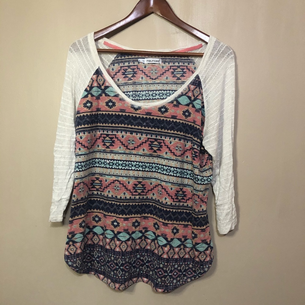 Half sleeve Maurice’s tribal print top